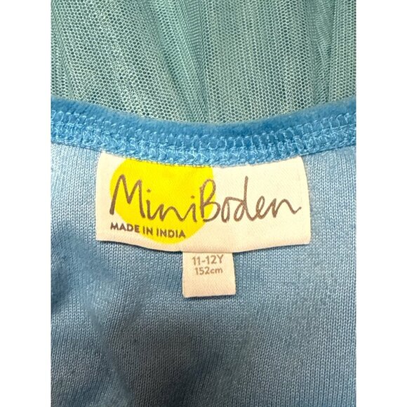 Mini Boden Girl's Dress Blue Unicorn Velvet Tulle Teal Blue Party Size 11 12 - Picture 7 of 9